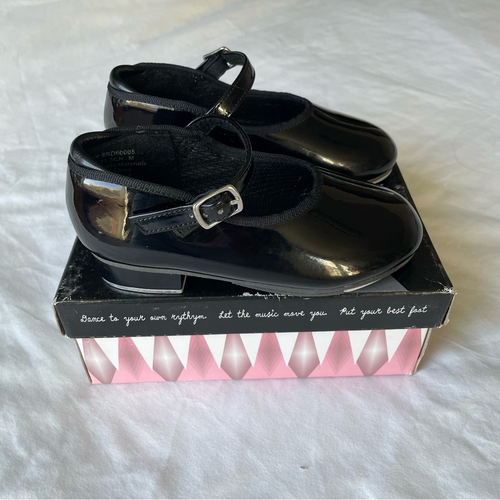 Revolution Shiny Black Kids Tap Shoes